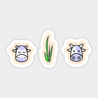 Two cute little cow Sticker